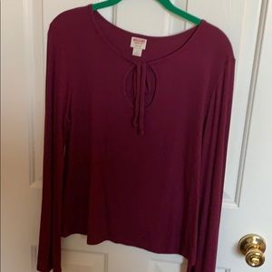 Magenta Long Bell Sleeve Top